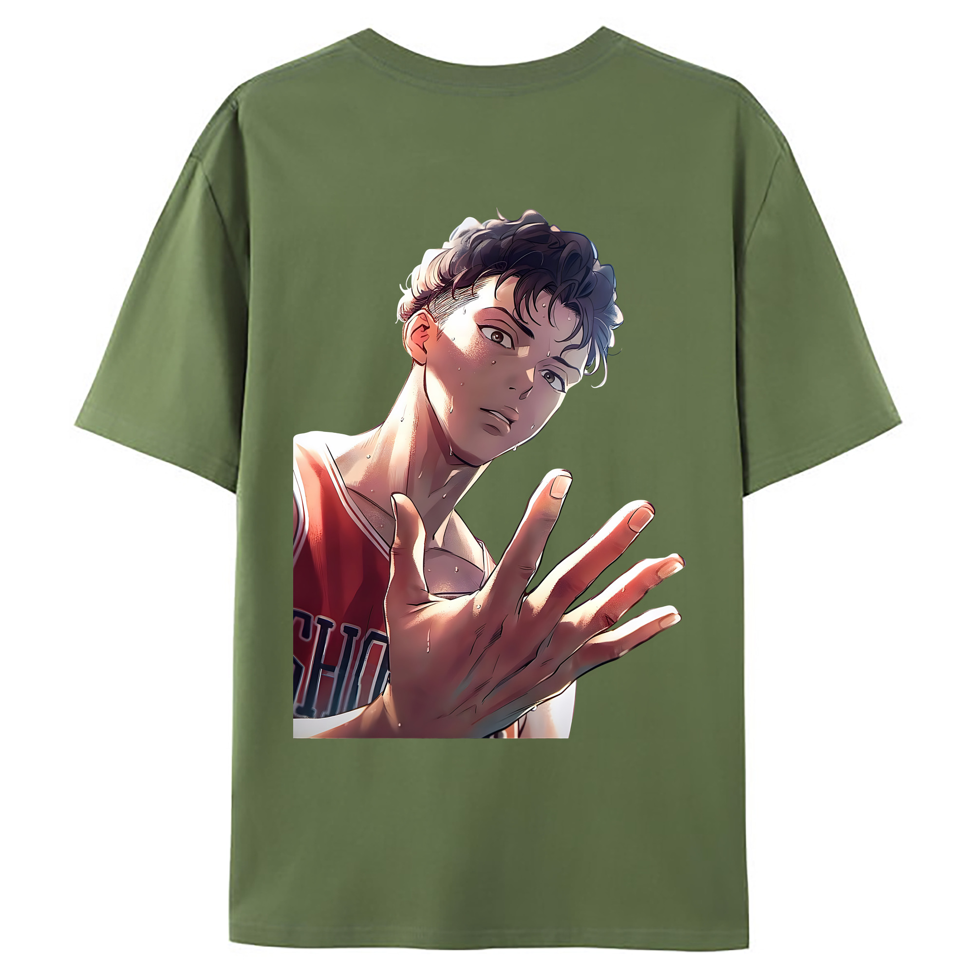 （画像用） SLAM DUNK／スラムダンク 綿100％ メンズ半袖Tシャツ（バックプリント） 通気性
